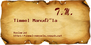 Timmel Manuéla névjegykártya